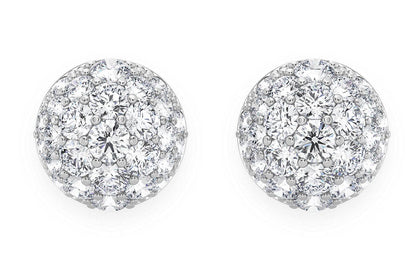 DOME DIAMOND EARRINGS 14K SOLID GOLD 0.45CTW