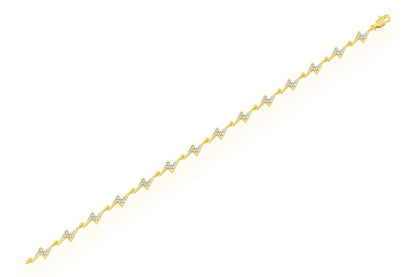 LIGHTNING BOLT ETERNITY DIAMOND BRACELET 14K SOLID GOLD 1.25CTW