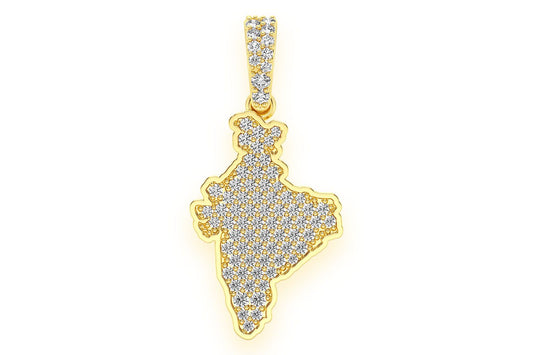 PANDANT CU DIAMANT ȚARA INDIA AUR MASIV 14K 0.33CTW