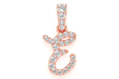 CHOOSE YOUR LETTER DIAMOND PENDANT 14K SOLID GOLD 0.20CTW