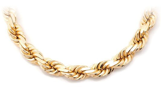 8MM ROPE 14K SOLID GOLD CHAIN