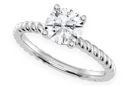 1.00CT ROUND TWIST BAND SOLITAIRE RING 14K