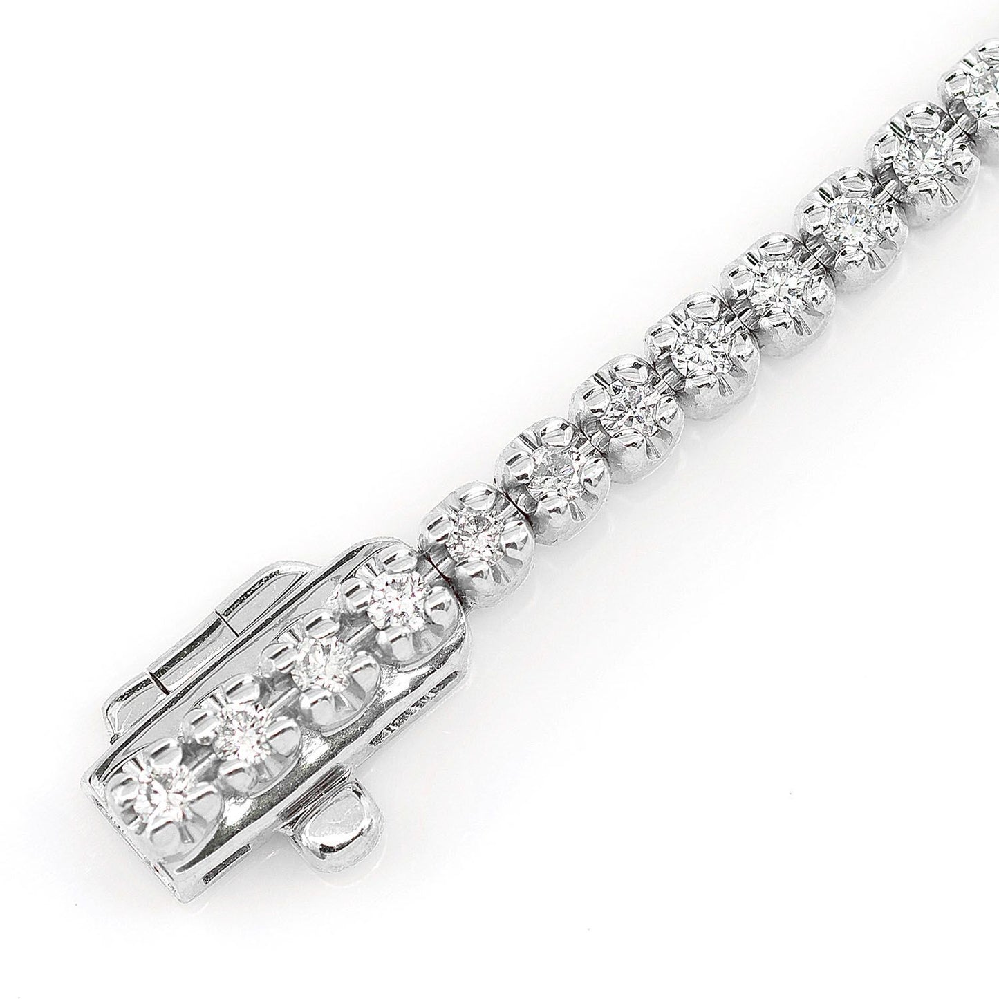 DIAMOND CROWN SET LINK BRACELET 14K SOLID GOLD 1.00CTW