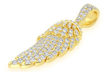 PANDANT CU DIAMANT ARIPA DE ÎNGER, AUR MASIV DE 14K, 0.85CT