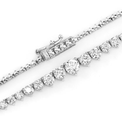 GRADUATED DIAMOND RIVIERA NECKLACE 14K SOLID GOLD 3.00CTW
