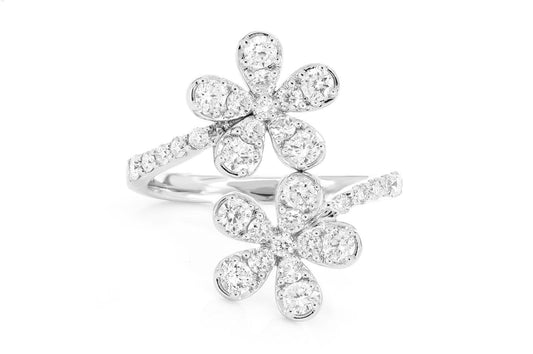 DAISY DIAMOND RING 14K SOLID GOLD 1.00CTW