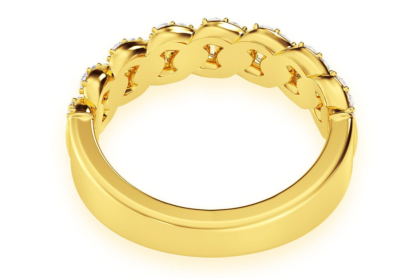 CUBAN DIAMOND RING 14K SOLID GOLD 0.55CTW