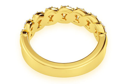 CUBAN DIAMOND RING 14K SOLID GOLD 0.55CTW