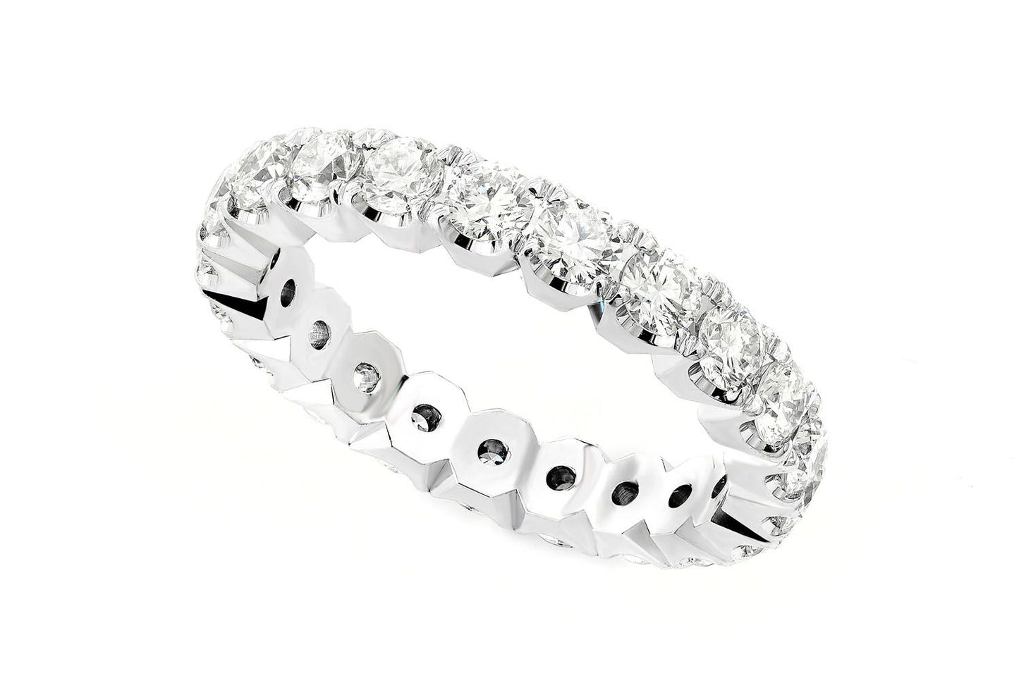 Inel cu diamante ETERNITY, aur masiv de 14K, 2,75 ct