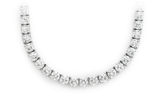COLIER TENIS CU 50 DE PIELE, SET DIAMANTE, 22 IN, AUR MASIV DE 14K, 55.00 CT