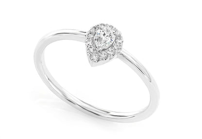 0.25CTW PEAR HALO SCALLOP - DIAMOND ENGAGEMENT RING