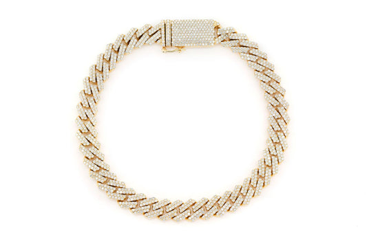 9MM RAISED MIAMI CUBAN LINK DIAMOND BRACELET 14K SOLID GOLD 5.50CTW