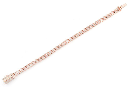 6MM DIAMOND CURB LINK BRACELET 14K SOLID GOLD 4CTW