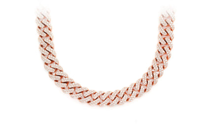10MM MIAMI CUBAN DIAMOND NECKLACE 14K SOLID GOLD 14.00CTW