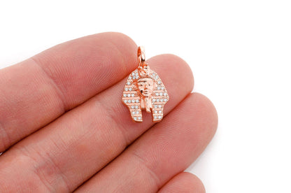 PHARAOH DIAMOND PENDANT 14K SOLID GOLD 0.20CTW