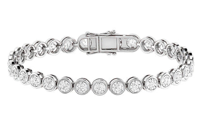 BEZEL SET MIRACLE DIAMOND TENNIS BRACELET 14K SOLID GOLD 3.00CTW