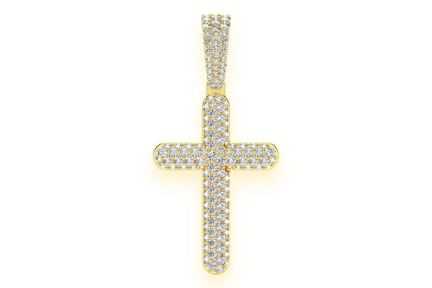 Подвеска Bubble Cross с бриллиантами, цельное золото 14 карат, 1,10 карата