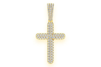 Подвеска Bubble Cross с бриллиантами, цельное золото 14 карат, 1,10 карата