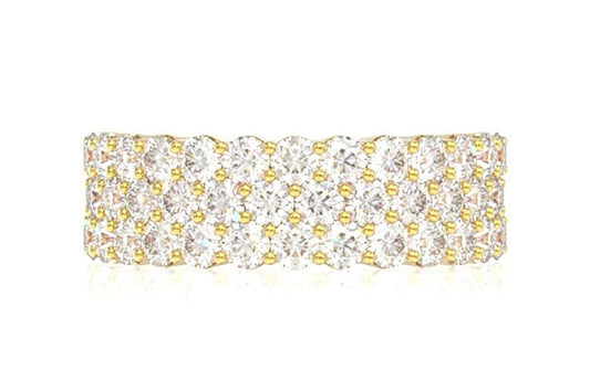 INEL CU TREI RÂNDURI DE DIAMANTE, AUR MASIV DE 14K, 1,75 CT