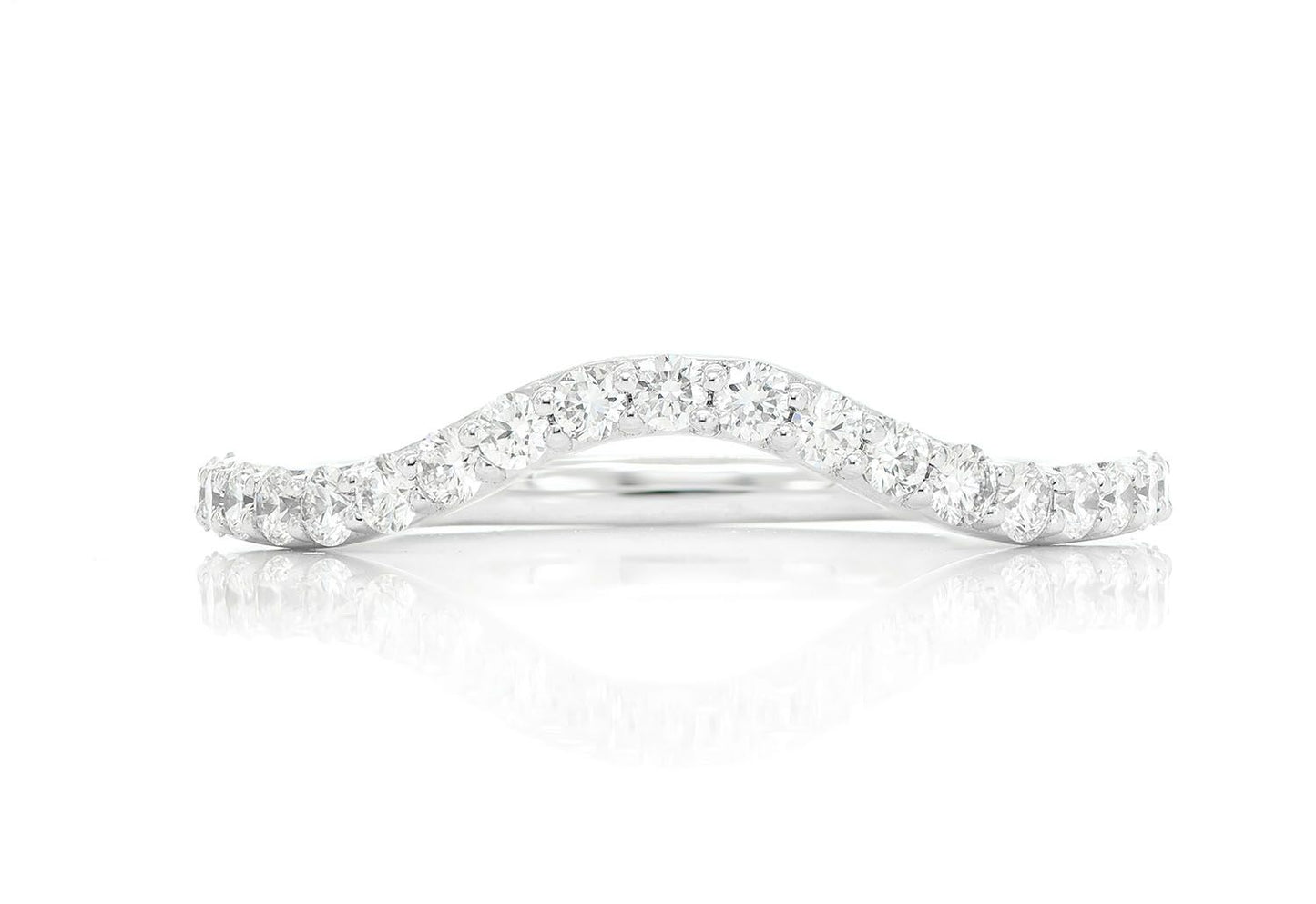 PITCH B CURVED DIAMOND BAND 14K SOLID GOLD 0.40CTW