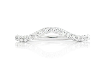 PITCH B CURVED DIAMOND BAND 14K SOLID GOLD 0.40CTW