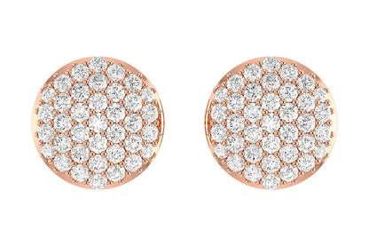 DOME DIAMOND STUD EARRINGS 14K SOLID GOLD 0.50CTW