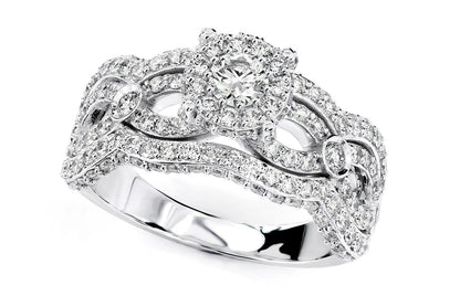 CLUSTER BEZEL 4 ROW DIAMOND ENGAGEMENT RING - 1.75CTW