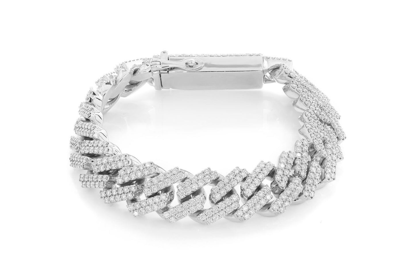 14MM RAISED MIAMI CUBAN DIAMOND BRACELET 14K SOLID GOLD 13.75CTW