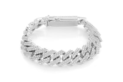 14MM RAISED MIAMI CUBAN DIAMOND BRACELET 14K SOLID GOLD 13.75CTW