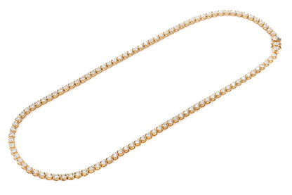 16PT CROWN SET DIAMOND TENNIS NECKLACE 14K SOLID GOLD 17.00CTW
