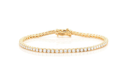 5PT PRONG SET DIAMOND TENNIS BRACELET 14K SOLID GOLD 3.00CTW
