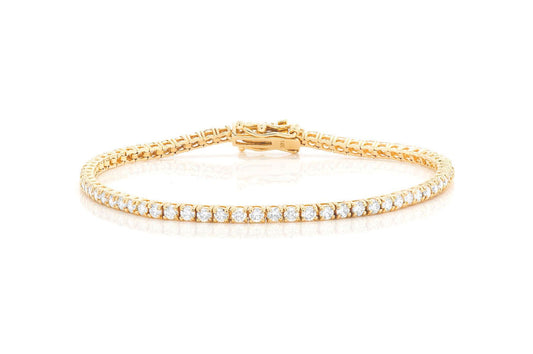 5PT PRONG SET DIAMOND TENNIS BRACELET 14K SOLID GOLD 3.00CTW