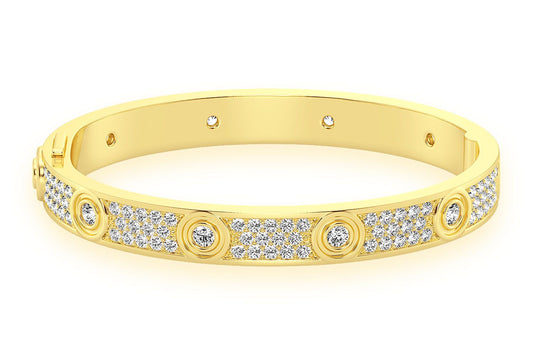 FULL DIAMOND ETERNITY DIAMOND BANGLE 14K SOLID GOLD 6.05CTW