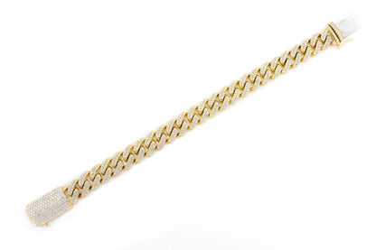 10MM MIAMI CUBAN LINK DIAMOND BRACELET 14K SOLID GOLD 5.00CTW