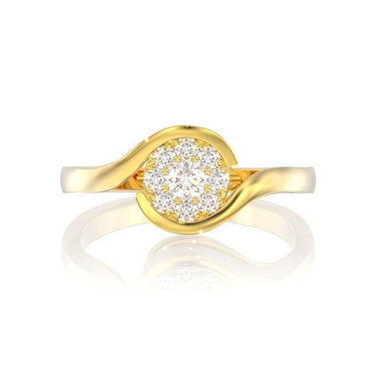 0.25CTW CLUSTER BYPASS DIAMOND ENGAGEMENT RING 14K SOLID GOLD