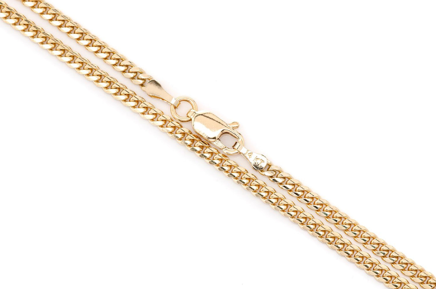 2.5MM MIAMI CUBAN 14K SOLID GOLD CHAIN