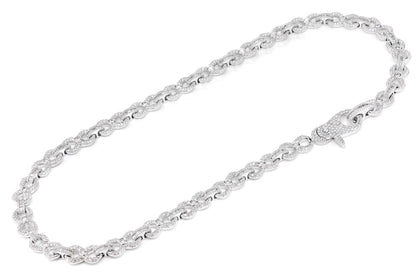 BEZEL INFINITY DIAMOND LINK NECKLACE 14K SOLID GOLD 20.60CTW