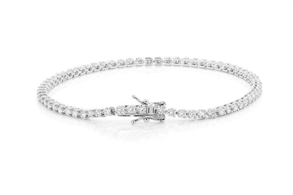 BRĂȚARĂ TENIS CU 3 PIELE, SET DIAMANTE, AUR MASIV DE 14K, 2,50 CT