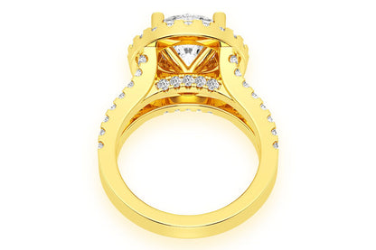 3.00CT ROUND SOLITAIRE - TWO ROW SPLIT - DIAMOND ENGAGEMENT RING