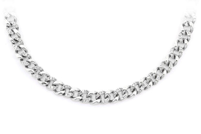 5MM MIAMI CUBAN HALF LINK DIAMOND NECKLACE 14K SOLID GOLD 1.50CTW