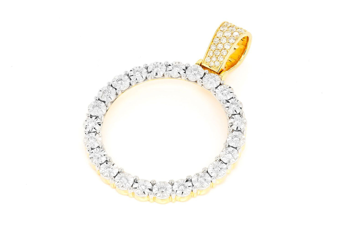 PANDANT CU DIAMANTE CU AMORTARE, SET MIRACULOS, AUR MASIV DE 14K, 1.15CTW