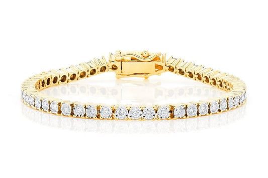 6PT MIRACLE SET DIAMOND BRACELET 14K SOLID GOLD 2.75CTW