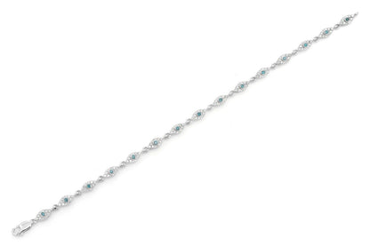 EVIL EYE BLUE DIAMOND BRACELET 14K SOLID GOLD 1.50CTW