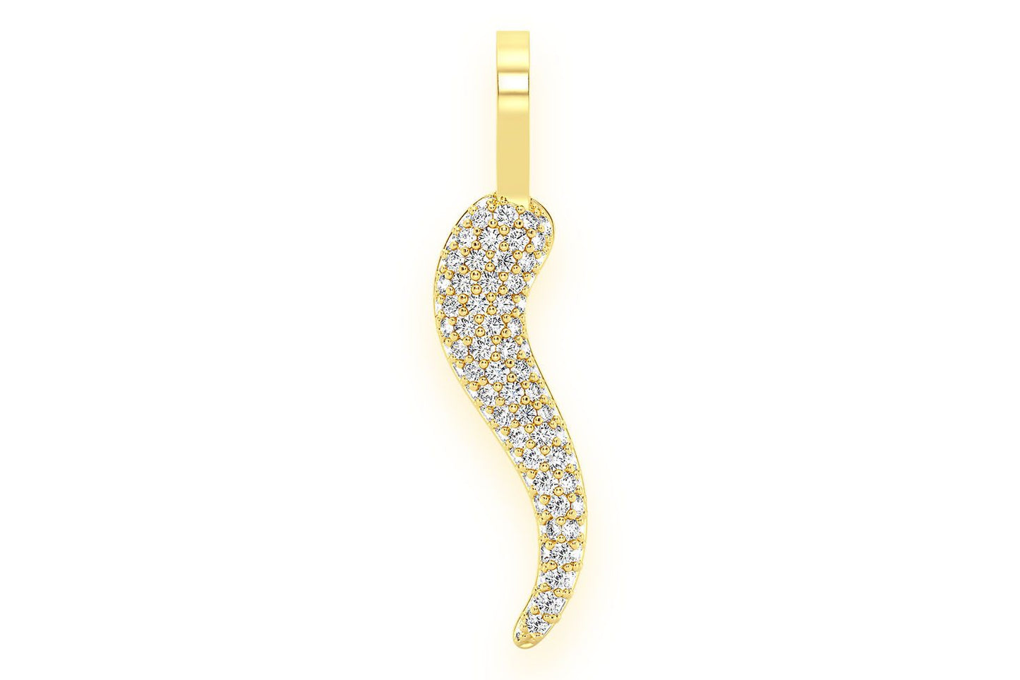 PANDANT ITALIAN CU DIAMANT, AUR MASIV DE 14K, 0.30CT