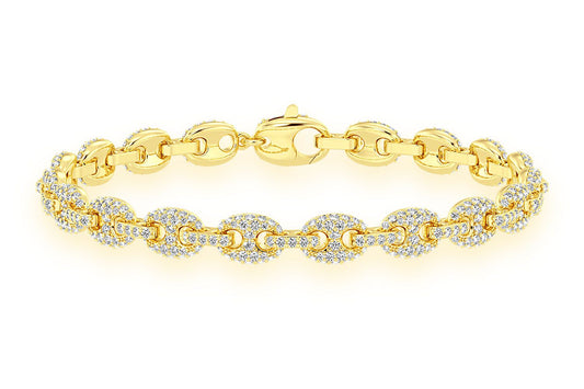 5MM MARINER LINK DIAMOND BRACELET 14K SOLID GOLD 2.75CTW