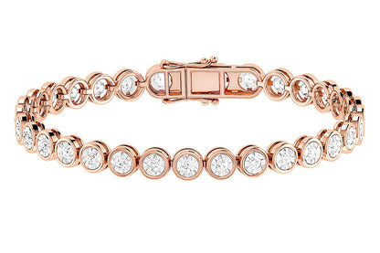 BEZEL SET MIRACLE DIAMOND TENNIS BRACELET 14K SOLID GOLD 3.00CTW