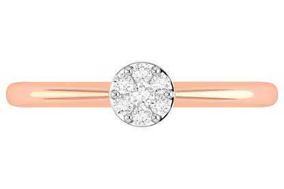 INEL ROTUND CU DIAMANTE, AUR MASIV DE 14K, 0.10CTW