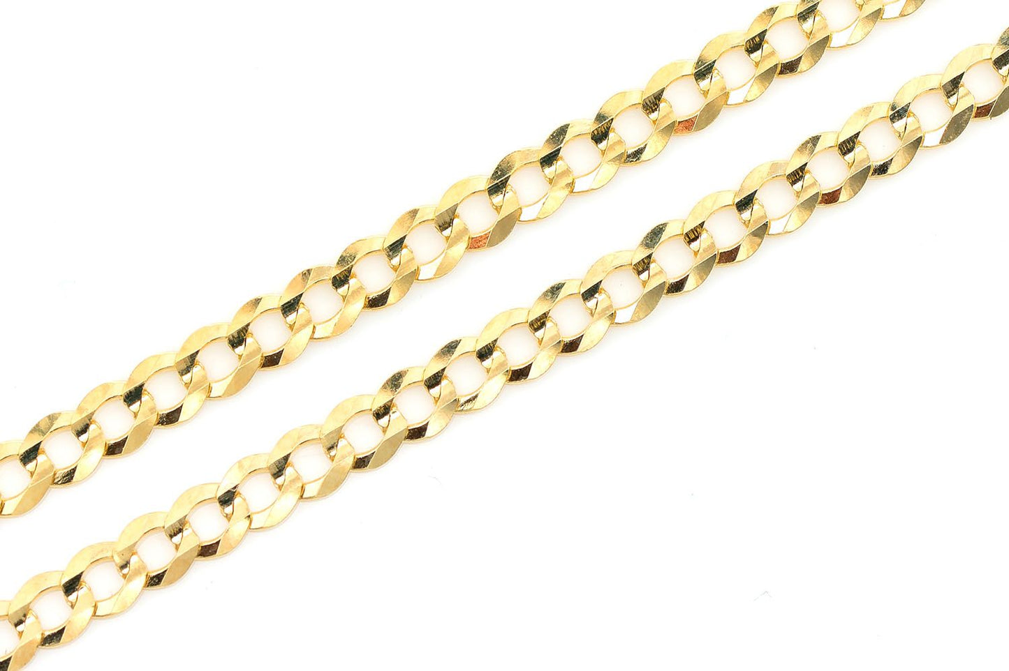 2.5MM FLAT CURB LINK 14K SOLID GOLD CHAIN