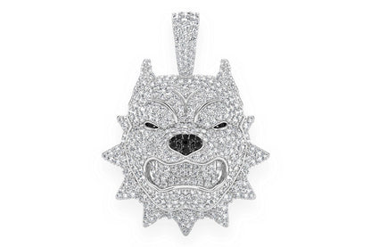 PITBULL SPIKE COLLAR DIAMOND PENDANT 14K SOLID GOLD 3.00CTW