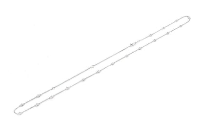 ETERNITY ROUND BEZEL SET DIAMOND NECKLACE 14K SOLID GOLD 1.00CTW